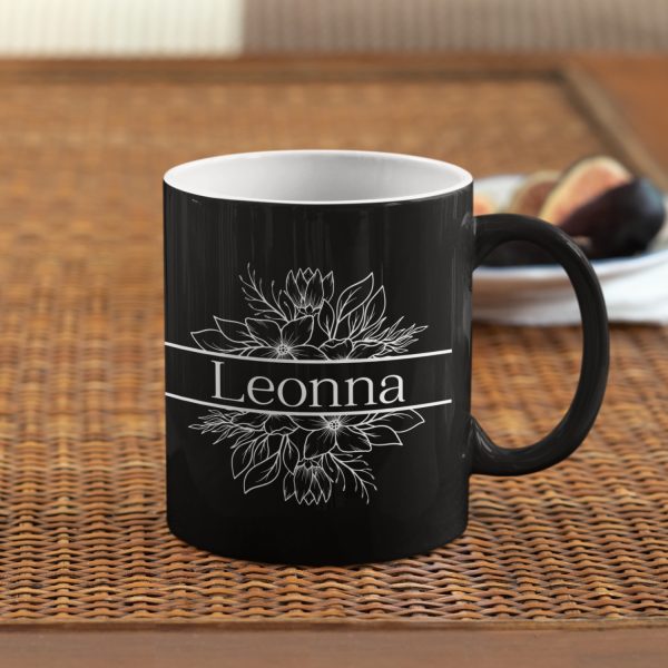Personalised Floral & Name Coffee Mugs - Image 5