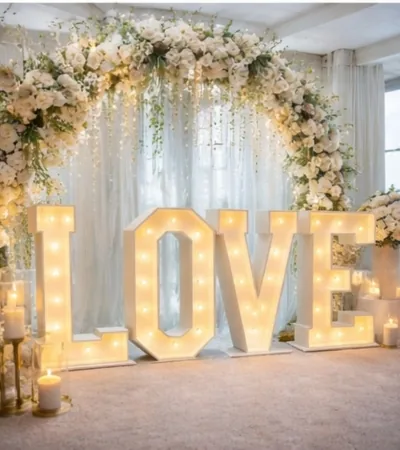 LOVE marquee letter lights