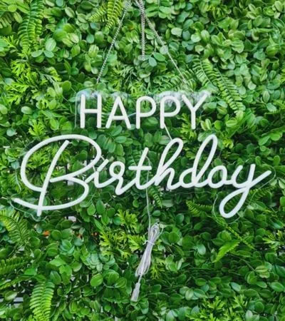 Happy birthday neon sign