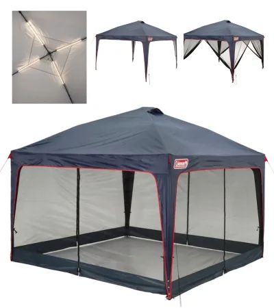 3.6x3.6m Gazebo LED Lighted with Mesh Walls