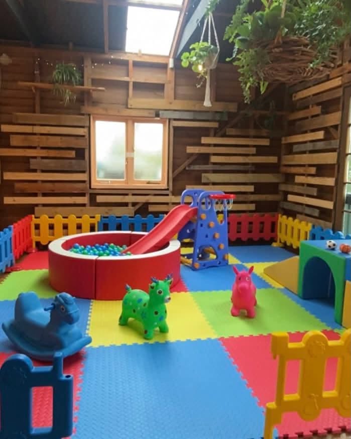 Colourful indoor soft play setup